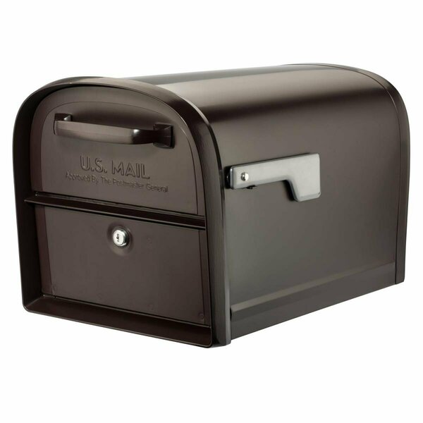 Perfectpatio 360 deg Oasis Post Mount Locking Mailbox - Rubbed Bronze - Large PE1523770